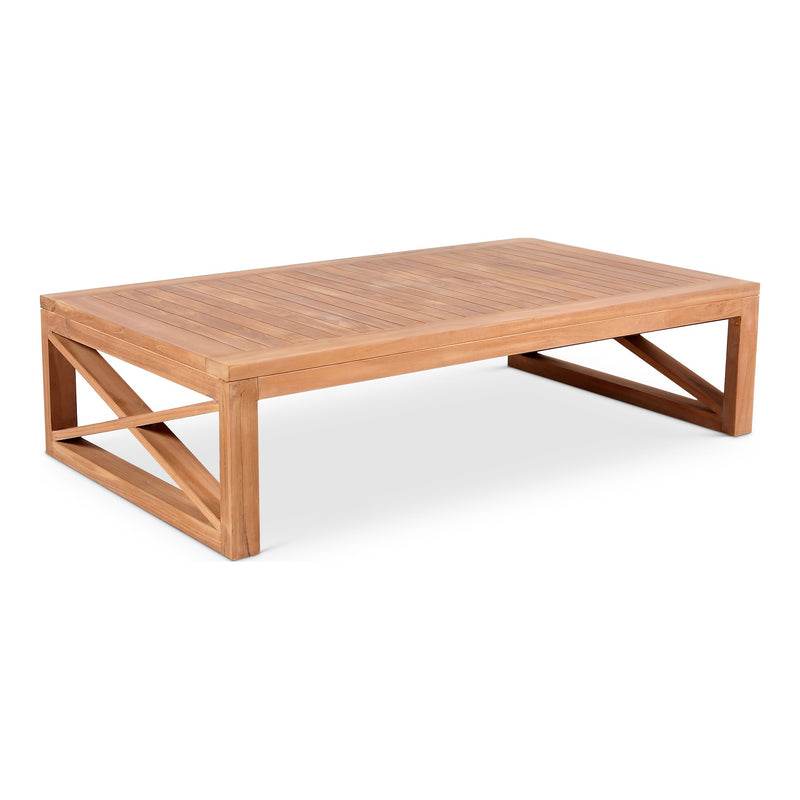 Anguilla Teak Wood Outdoor Patio Coffee Table in Natural