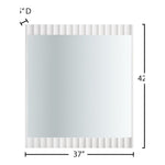 Modernist Wood Veneer And Stainless Steel Base Mirror in White