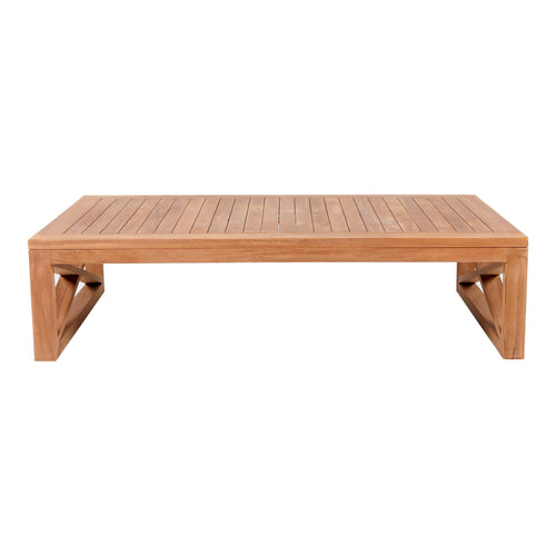 Anguilla Teak Wood Outdoor Patio Coffee Table in Natural