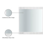 Modernist Wood Veneer And Stainless Steel Base Mirror in White