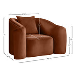 Destin Velvet Upholstered Chair in Cognac
