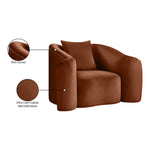 Destin Velvet Upholstered Chair in Cognac