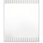 Modernist Wood Veneer Frame Mirror in White