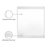 Modernist Wood Veneer Frame Mirror in White