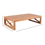 Anguilla Teak Wood Outdoor Patio Coffee Table in Natural