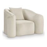 Destin Velvet Upholstered Chair in Cream