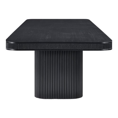 Mohari 112" / 136" / 160" Solid Wood And Oak Veneer Dining Table (3 Boxes) in Black