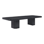 Mohari 112" / 136" / 160" Solid Wood And Oak Veneer Dining Table (3 Boxes) in Black