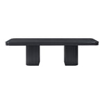 Mohari 112" / 136" / 160" Solid Wood And Oak Veneer Dining Table (3 Boxes) in Black