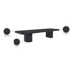 Mohari 112" / 136" / 160" Solid Wood And Oak Veneer Dining Table (3 Boxes) in Black