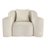 Destin Velvet Upholstered Chair in Cream
