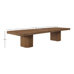 Mohari 112" / 136" / 160" Solid Wood And Oak Veneer Dining Table (3 Boxes) in Brown