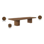 Mohari 112" / 136" / 160" Solid Wood And Oak Veneer Dining Table (3 Boxes) in Brown