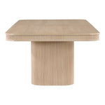 Mohari 112" / 136" / 160" Solid Wood And Oak Veneer Dining Table (3 Boxes) in Natural