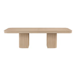 Mohari 112" / 136" / 160" Solid Wood And Oak Veneer Dining Table (3 Boxes) in Natural