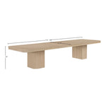 Mohari 112" / 136" / 160" Solid Wood And Oak Veneer Dining Table (3 Boxes) in Natural