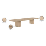 Mohari 112" / 136" / 160" Solid Wood And Oak Veneer Dining Table (3 Boxes) in Natural