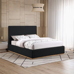 Monaco Boucle Fabric Upholstered King Bed in Black