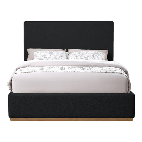 Monaco Boucle Fabric Upholstered King Bed in Black