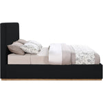 Monaco Boucle Fabric Upholstered King Bed in Black