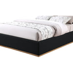 Monaco Boucle Fabric Upholstered King Bed in Black