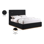 Monaco Boucle Fabric Upholstered King Bed in Black