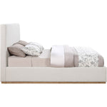 Monaco Boucle Fabric Upholstered King Bed in Cream
