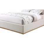 Monaco Boucle Fabric Upholstered King Bed in Cream