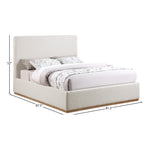 Monaco Boucle Fabric Upholstered King Bed in Cream