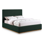 Monaco Boucle Fabric Upholstered King Bed in Green