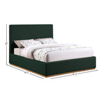 Monaco Boucle Fabric Upholstered King Bed in Green