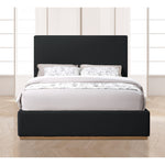 Monaco Boucle Fabric Upholstered Queen Bed in Black