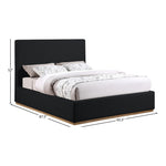 Monaco Boucle Fabric Upholstered Queen Bed in Black
