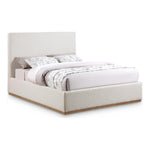 Monaco Boucle Fabric Upholstered Queen Bed in Cream
