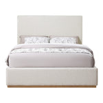 Monaco Boucle Fabric Upholstered Queen Bed in Cream