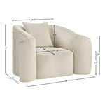 Destin Velvet Upholstered Chair in Cream