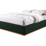 Monaco Boucle Fabric Upholstered Queen Bed in Green