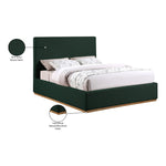 Monaco Boucle Fabric Upholstered Queen Bed in Green
