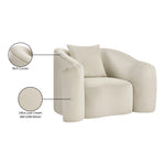 Destin Velvet Upholstered Chair in Cream