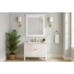 Monad Birch Veneer Frame Mirror in White