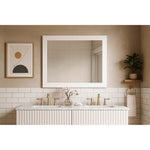 Monad Birch Veneer Frame Mirror in White
