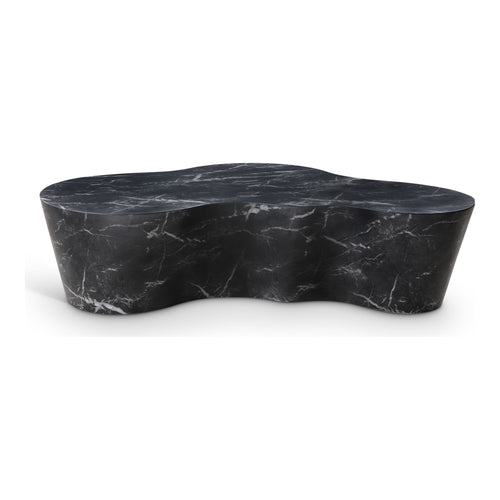 Monza Marble Finish Concrete Indoor / Outdoor Coffee Table in Black
