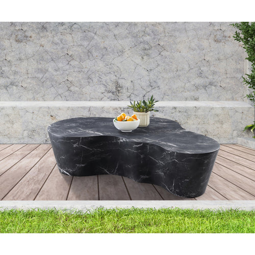 Monza Marble Finish Concrete Indoor / Outdoor Coffee Table in Black
