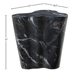 Monza Marble Finish Concrete Indoor / Outdoor End / Side Table in Black
