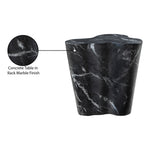 Monza Marble Finish Concrete Indoor / Outdoor End / Side Table in Black