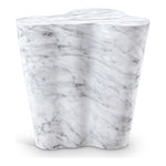Monza Marble Finish Concrete Indoor / Outdoor End / Side Table in White