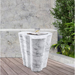 Monza Marble Finish Concrete Indoor / Outdoor End / Side Table in White