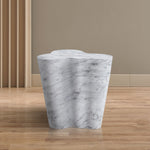 Monza Marble Finish Concrete Indoor / Outdoor End / Side Table in White