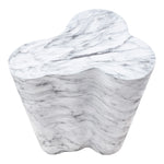 Monza Marble Finish Concrete Indoor / Outdoor End / Side Table in White