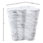 Monza Marble Finish Concrete Indoor / Outdoor End / Side Table in White